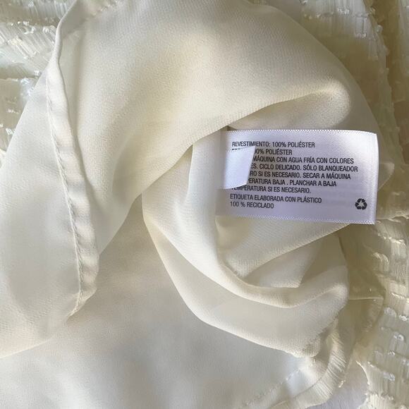 A New Day Women’s Long Sleeve V-neck Blouse size L, Glossy Cream - Picture 7 of 9